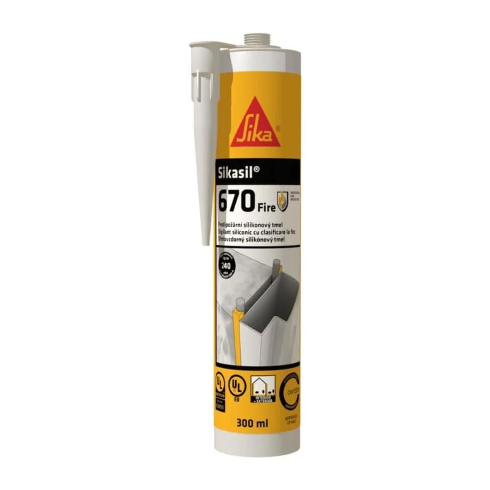 Sigilant pentru rosturi Sikasil®-670 Fire, interior/exterior, alb, 300 ml