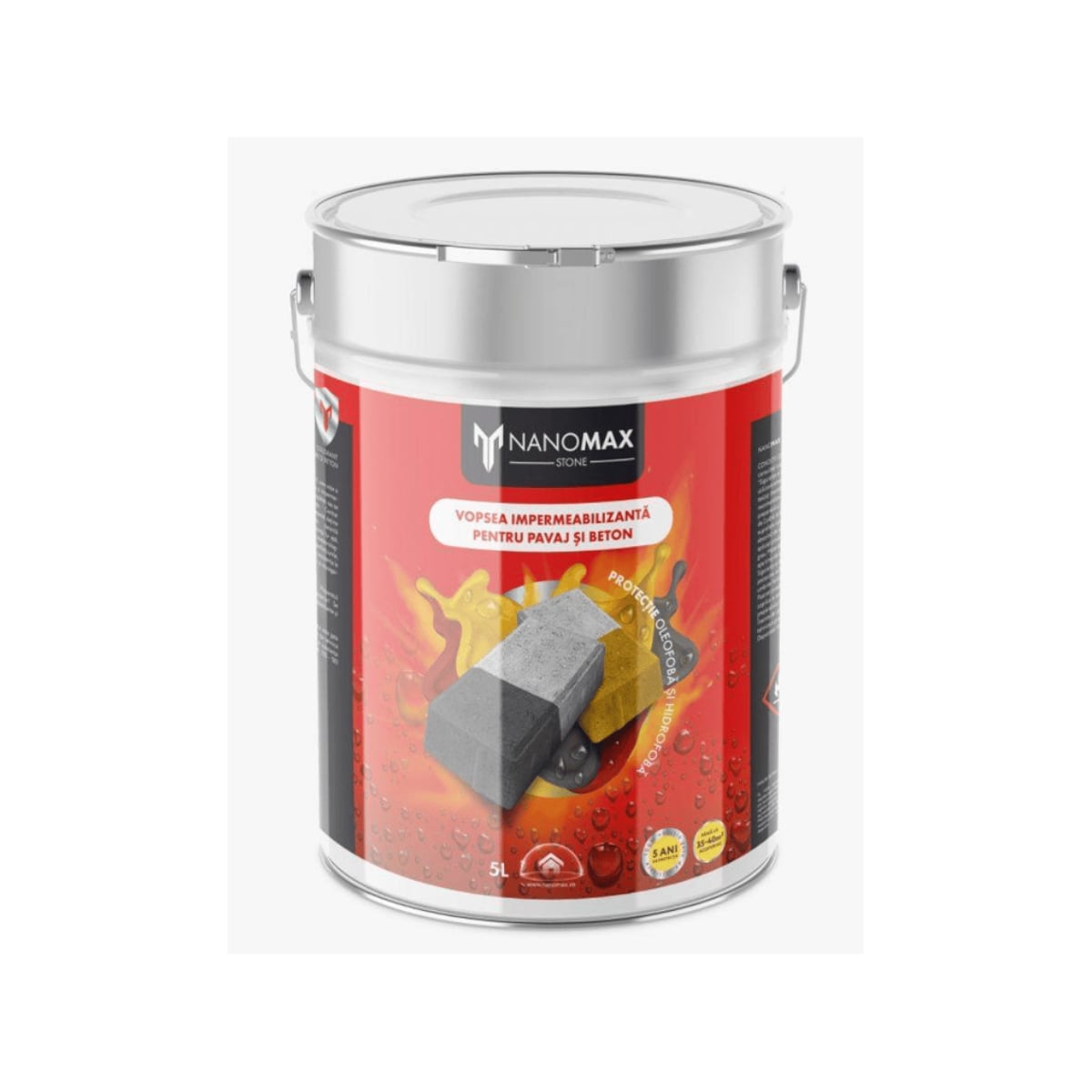 Oferte la Vopsea Pave Plus pentru Pavaj si Beton, Protectie Hidrofoba, UV si Pete, Gri, 5L