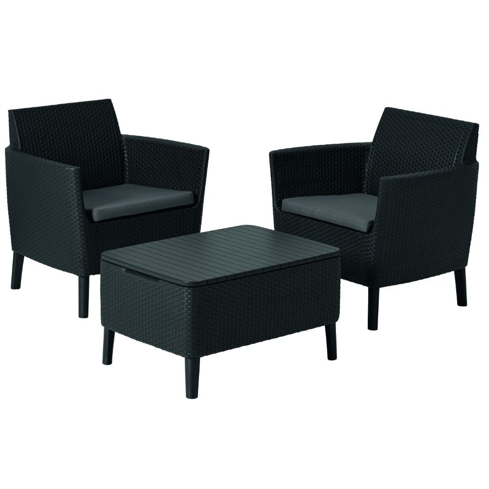 Oferte la Set mobilier pentru balcon Keter Salemo, 1 masa, 2 fotolii, gri