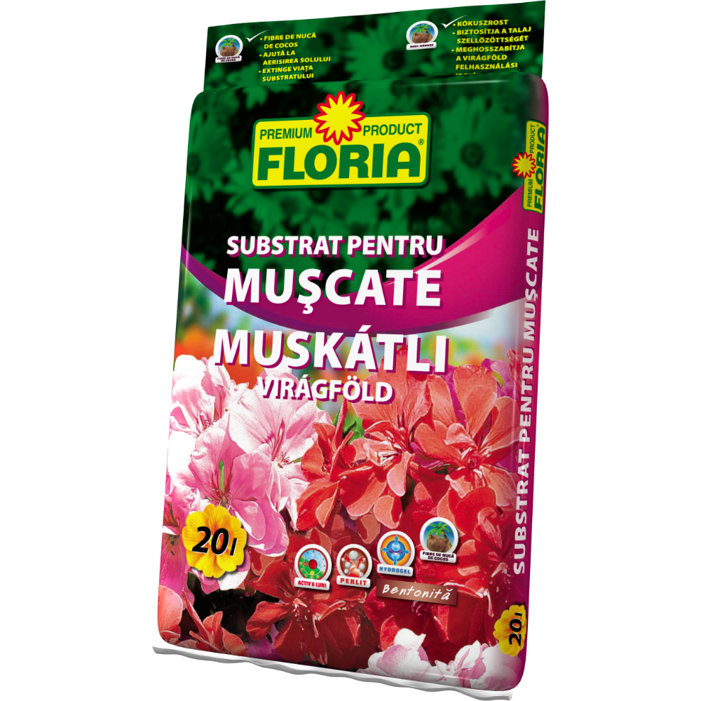 Substrat pentru muscate si plante de balcon Floria, 20 l