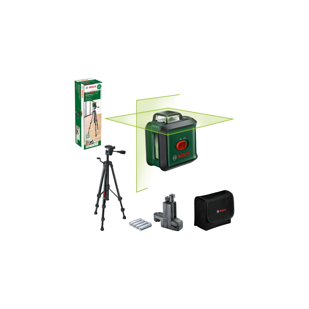 Oferte la Nivela cu laser cu linii in cruce Bosch Universallevel 360 Premium Set, autonivelare, stativ si geanta