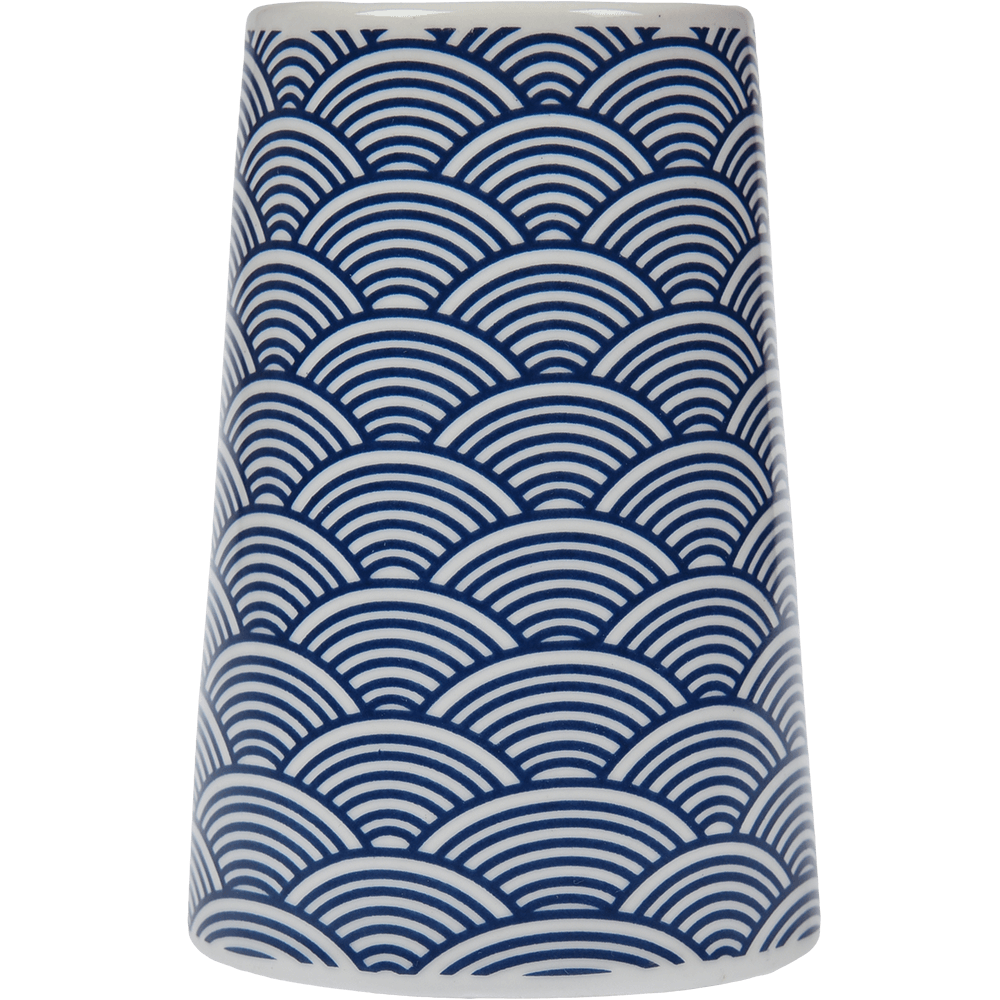 Pahar de baie MSV Bento, ceramica, bleu, 7.5 x 7.5 x 11 cm