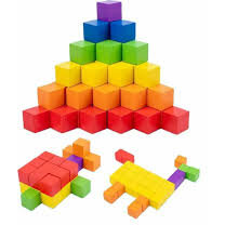 Oferte la Set 49 Cuburi Lemn Craft Color 1.5 x 1.5 cm Pentru Activitati Senzoriale Si Lucru Manual