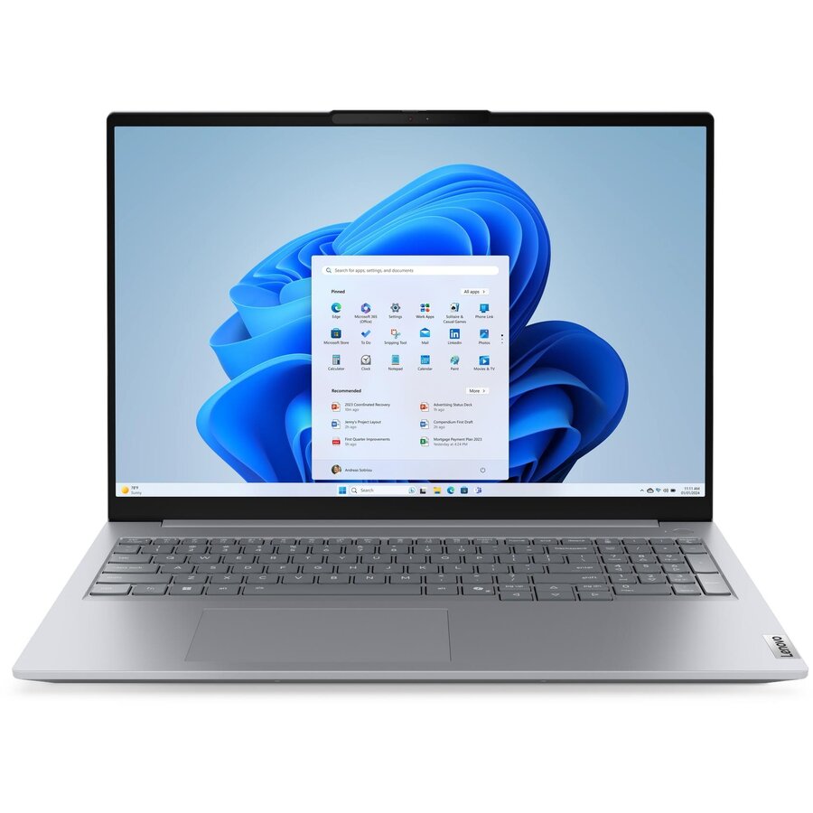 Laptop ThinkBook 16 G8 WUXGA 16 inch Intel Core Ultra 5 225U 16GB 512GB SSD Windows 11 Pro Arctic Grey