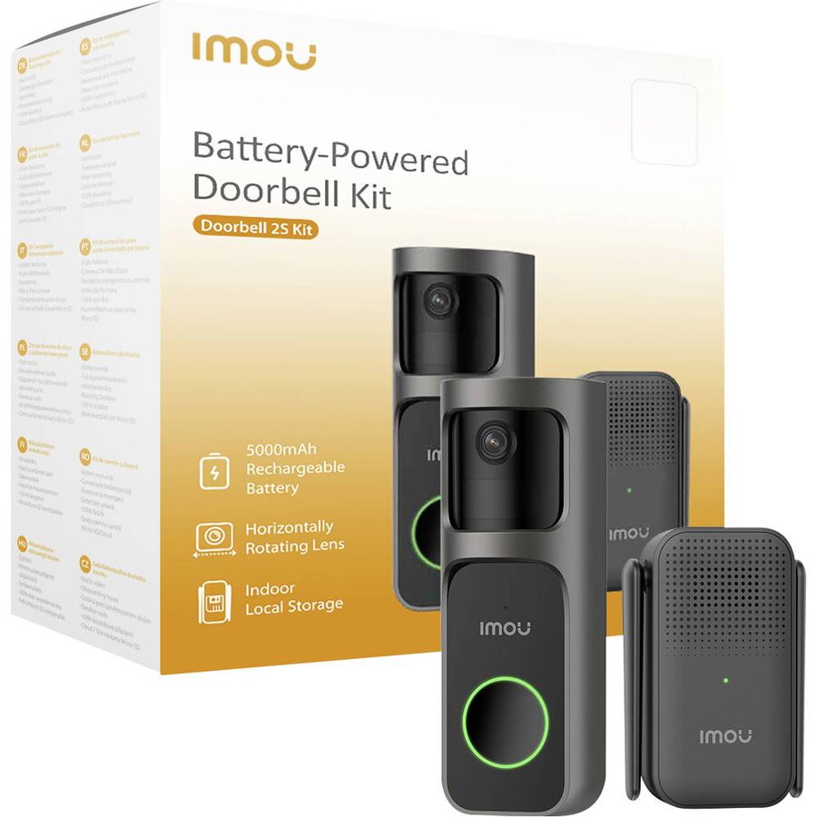 Kit Sonerie Video Smart DS2S Wi-Fi Gri/Negru