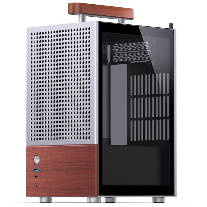 Carcasa T6 Mini-Tower Mini-ITX Tempered Glass Argintiu