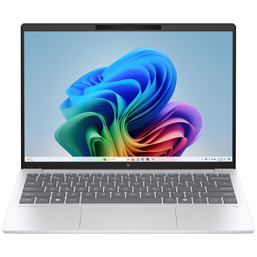 Laptop OmniBook 7 Aero 13-bg1218nw  Ryzen 5 AI 340 13Inch WQXGA IPS 400nits AG 16GB  LPDDR5x-7500 SSD 512 Radeon 840M Cam 5Mpx IR 43Wh Win11 Aluminium Ice Silver