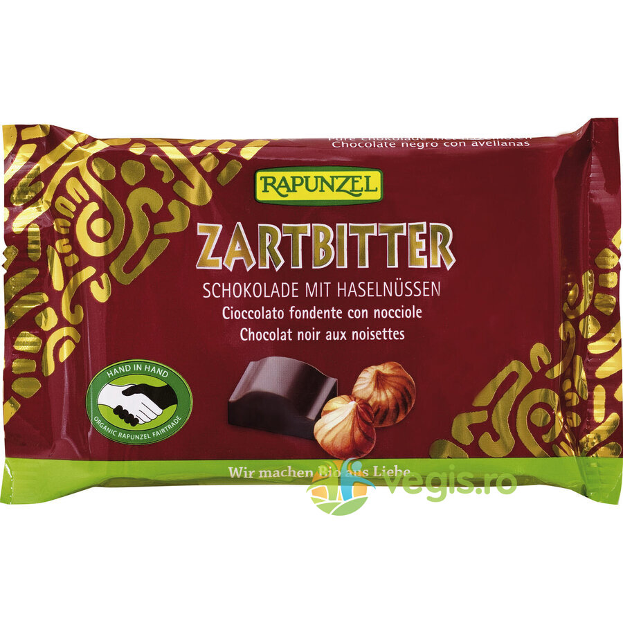 Ciocolata Amaruie Vegana Cristalino 60% si Alune Intregi Ecologica/Bio 100g