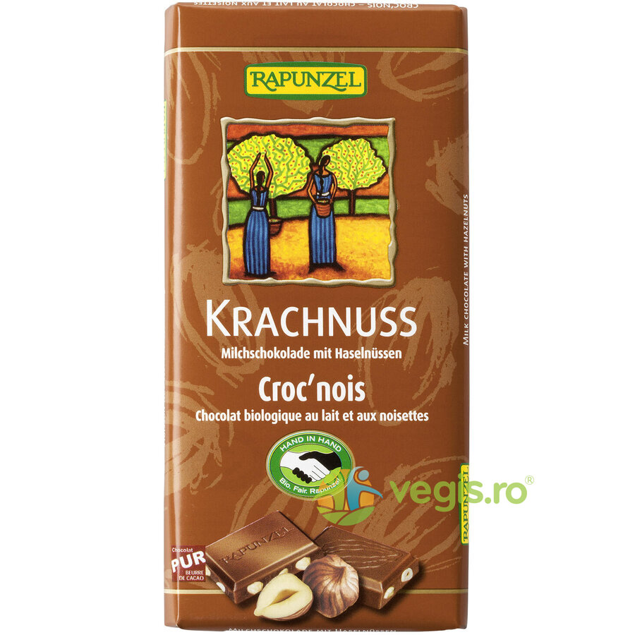 Ciocolata din Lapte Integral cu Alune Ecologica/Bio 100g