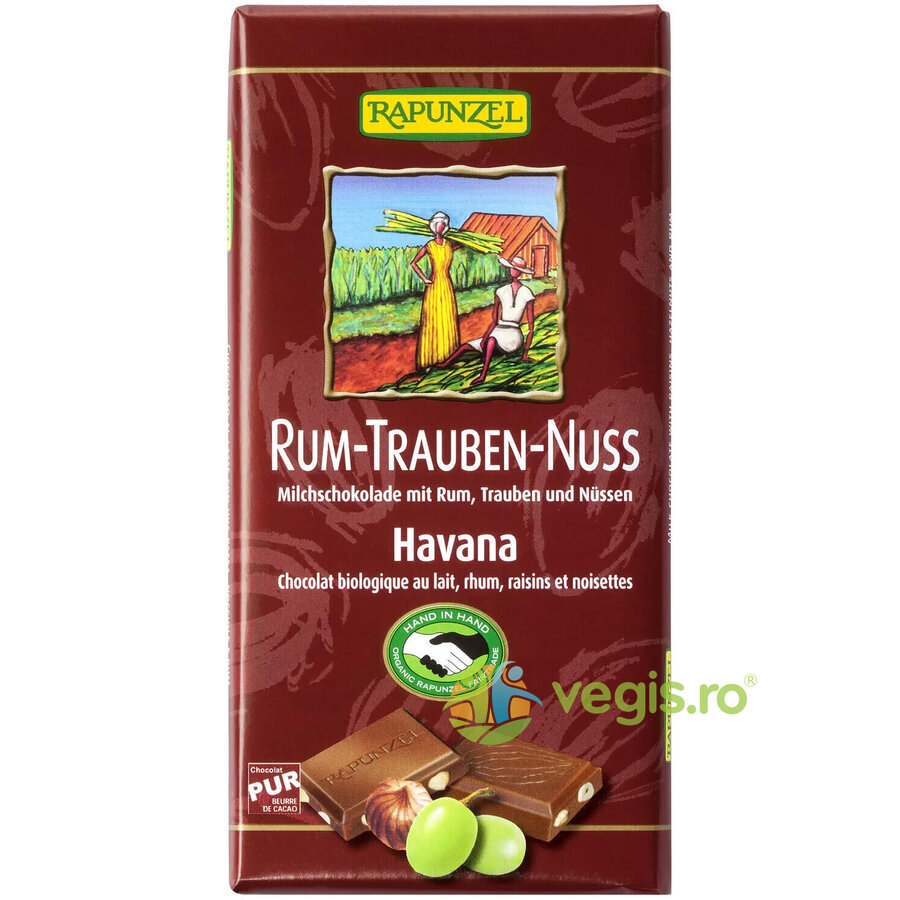 Ciocolata cu Stafide, Alune si Rom Ecologica/Bio 100g