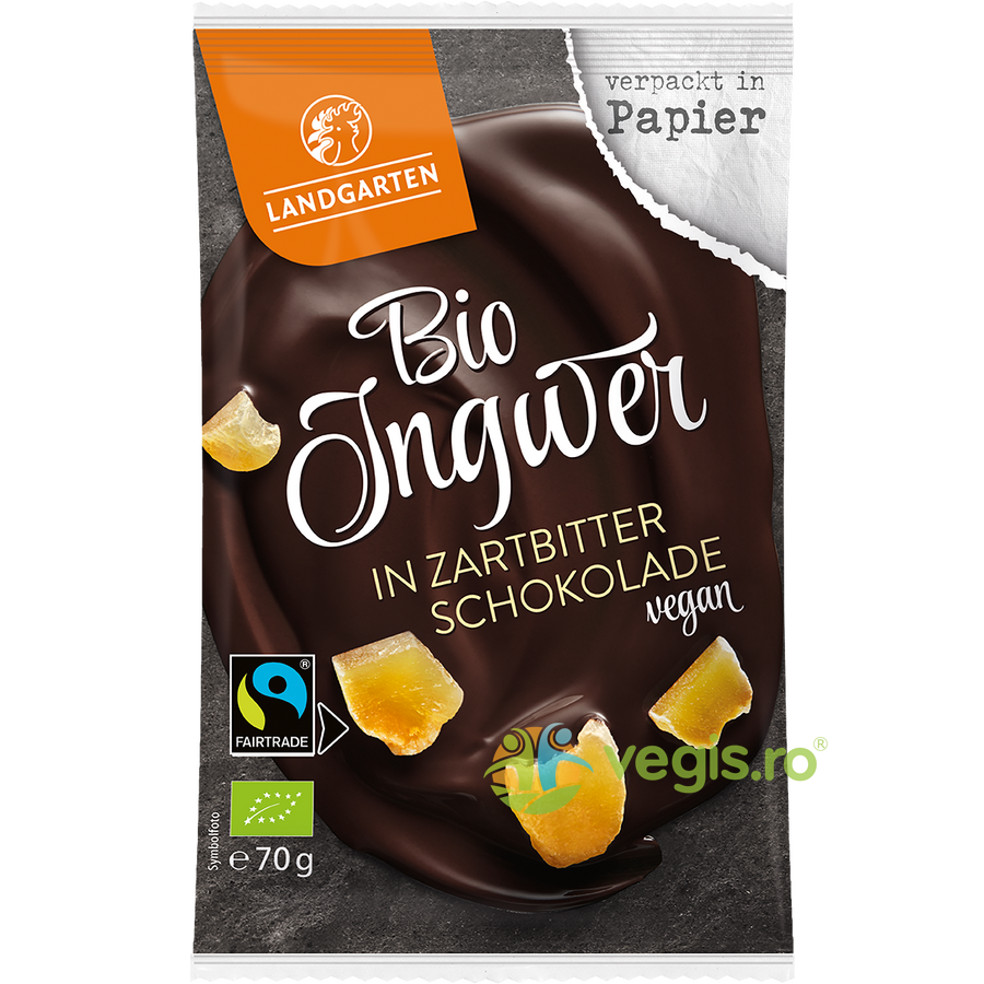 Ghimbir Invelit in Ciocolata Amaruie fara Gluten Ecologic/Bio 70g