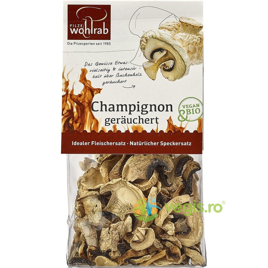 Ciuperci Champignon Deshidratate si Afumate Ecologice/Bio 20g