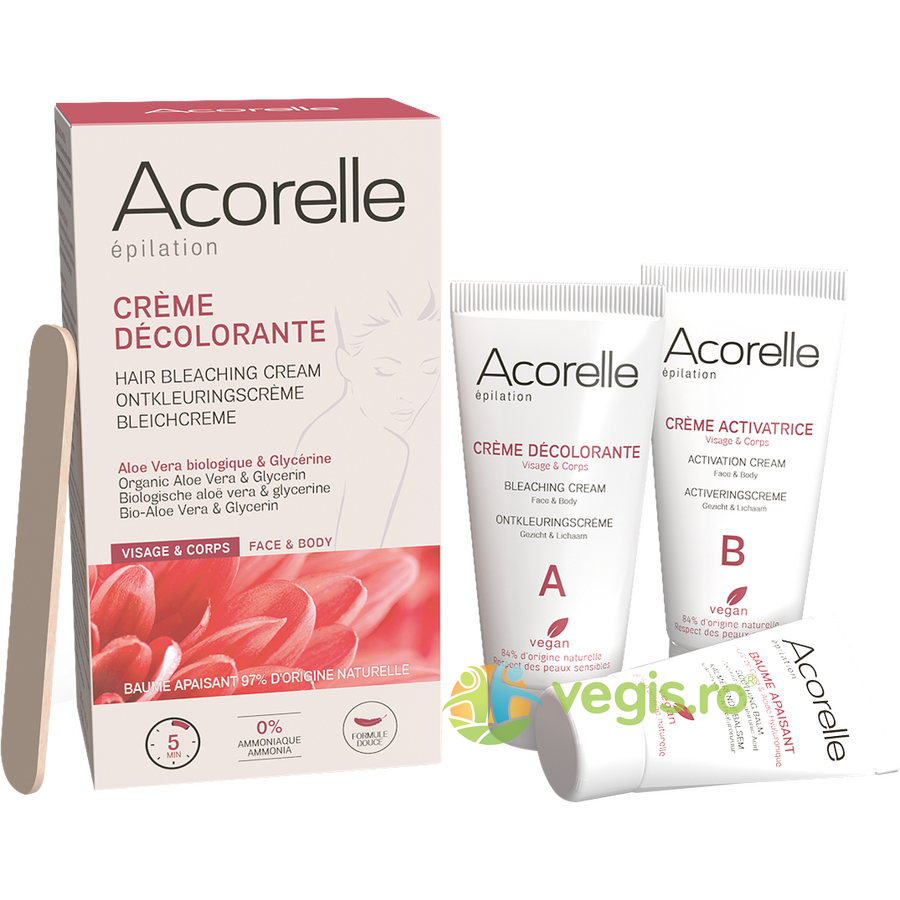 Oferte la Crema Decoloranta pentru Piele Sensibila cu Aloe Vera (Activator + Balsam + 1 Spatula) Bio 30ml
