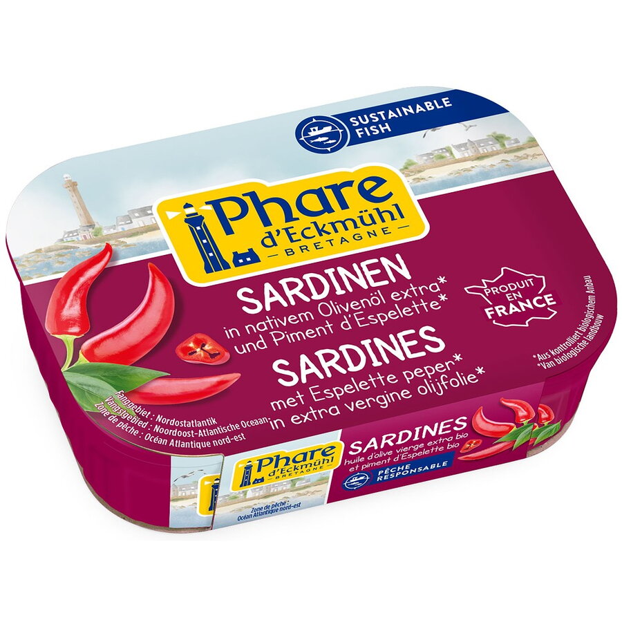 Sardine in Ulei de Masline Extravirgin cu Ardei Espelette 135g