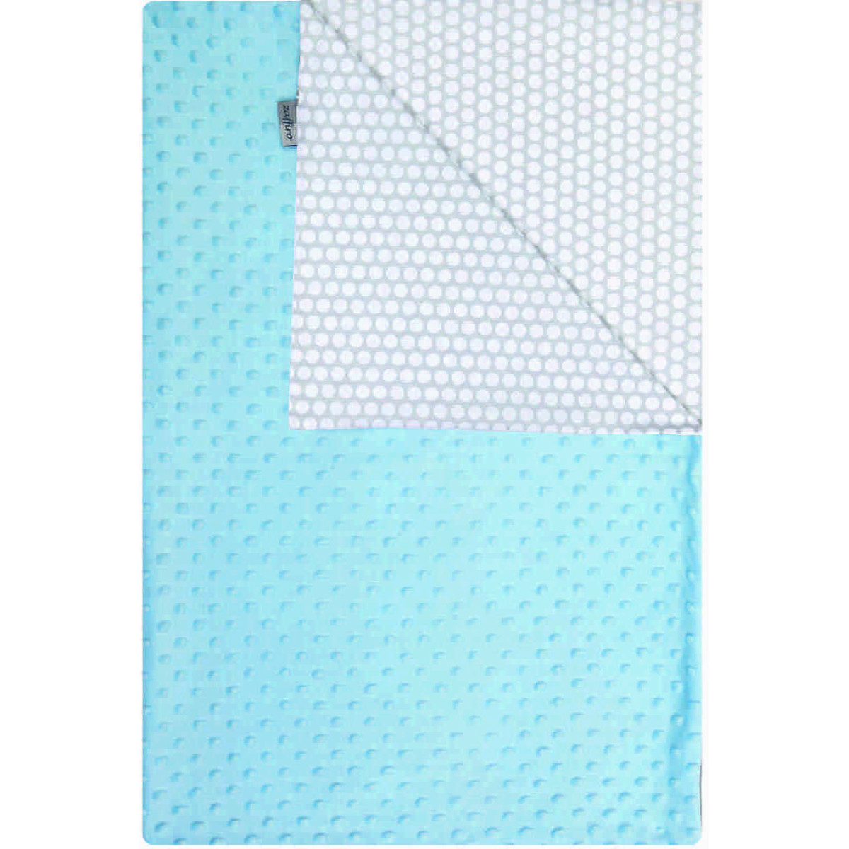Paturica bebelusi Minky 75x100 Womar AN-MK-01 Albastru Deschis/Gri/Alb