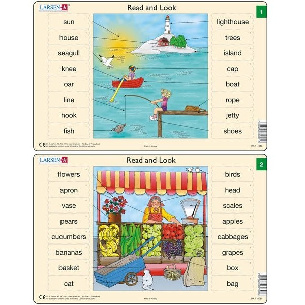 Set 10 Puzzle-uri Read and Look 1 -10 (EN), 16 piese Larsen LRRA1