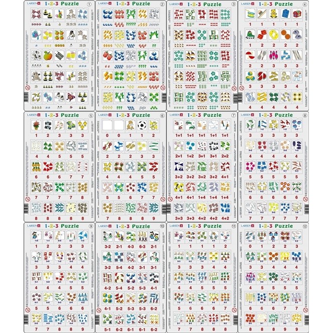 Set 12 Puzzle-uri 1-2-3, 25 Piese Larsen LRP_46