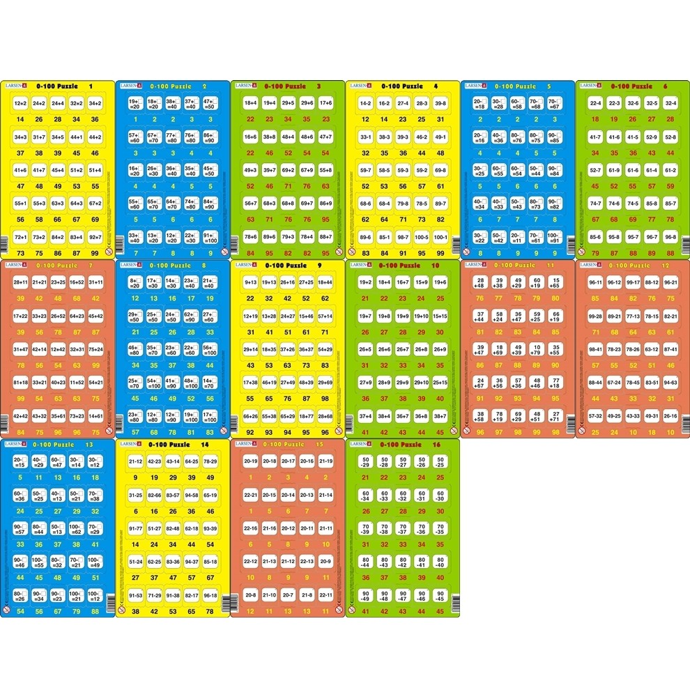 Set 16 Puzzle-uri 0 - 100, 25 Piese Larsen LRP_48