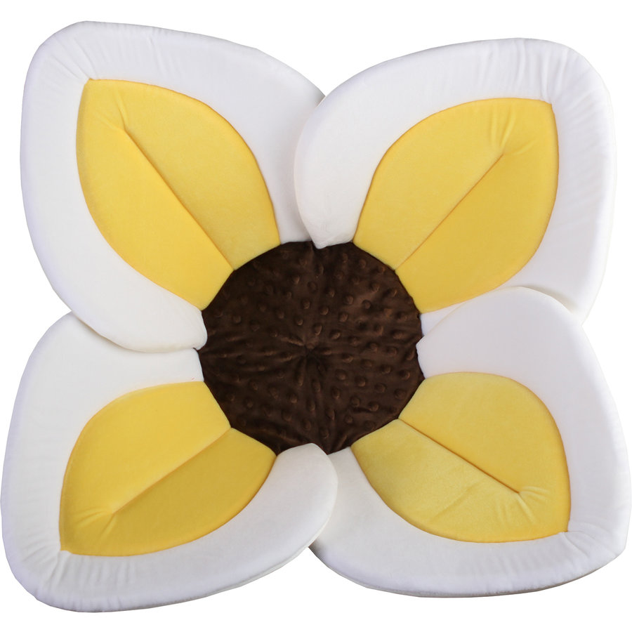Cadita de plus si salteluta de joaca Lotus, BloomingBath, Alb/Galben/Maro