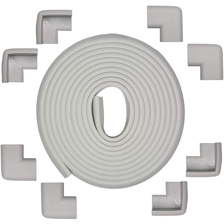 Set Rola protectie multifuntionala XXL de 6m si 8 aparatori moi pentru colturi Bambinice BN008
