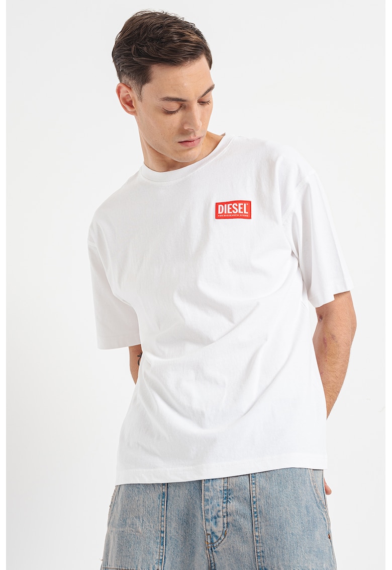 Oferte la Tricou supradimensionat din bumbac Nlabel - Rosu/Alb