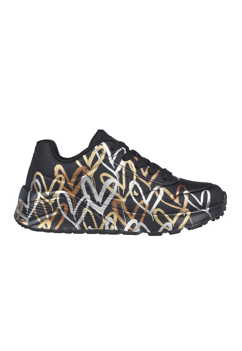 Pantofi Sport  Uno Lite Metallic Love JR 314067L-BKGD - Fete - Negru
