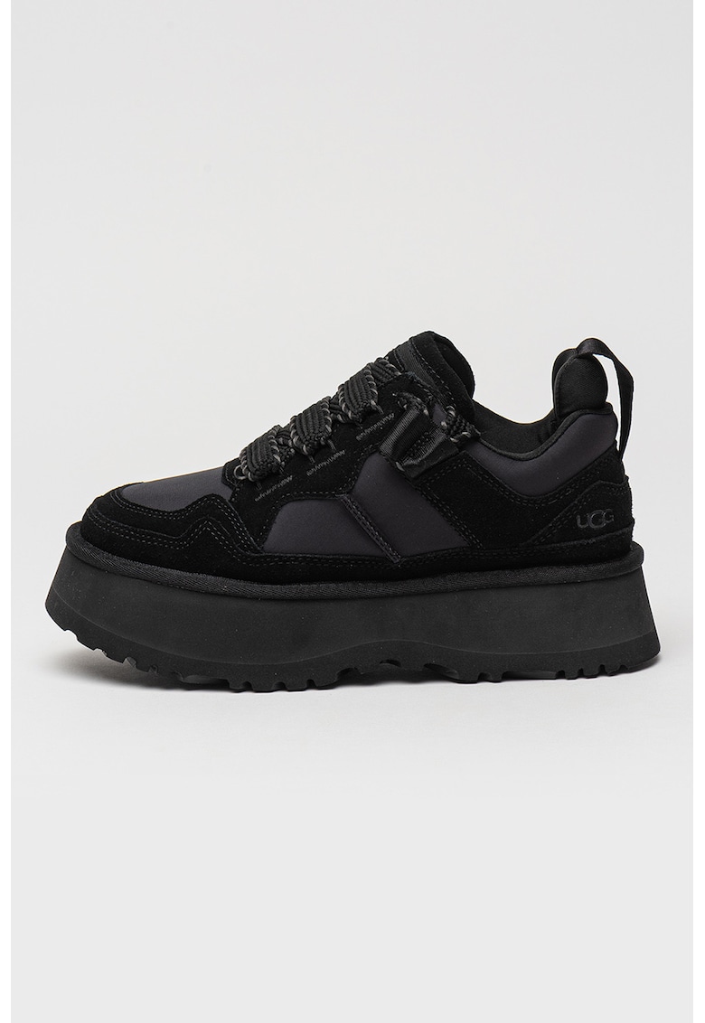 Oferte la Pantofi sport din piele intoarsa si material textil cu talpa demi-wedge Astromel - Negru