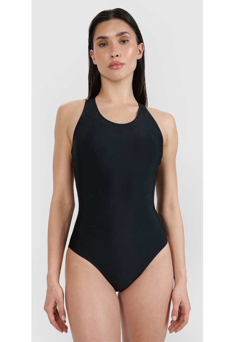 Costum de Baie Intreg Femei Negru Intens  SWIMMING XS-XXL - Poliester Elastan - Cupe Detasabile - Bretele Confortabile - Spate Decupat - Uscare Rapida