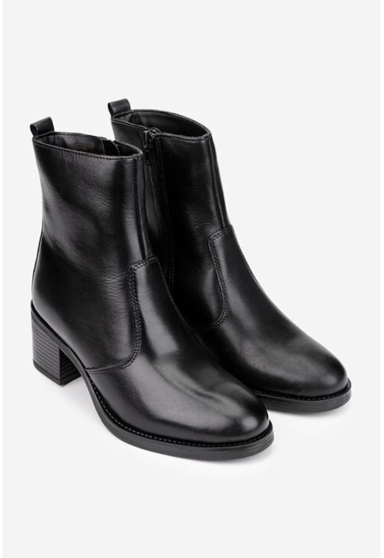Botine dama din piele naturala - Negru