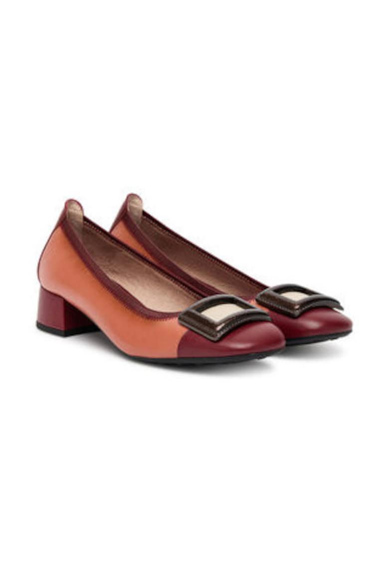Pantofi dama -  piele naturala - maro visiniu