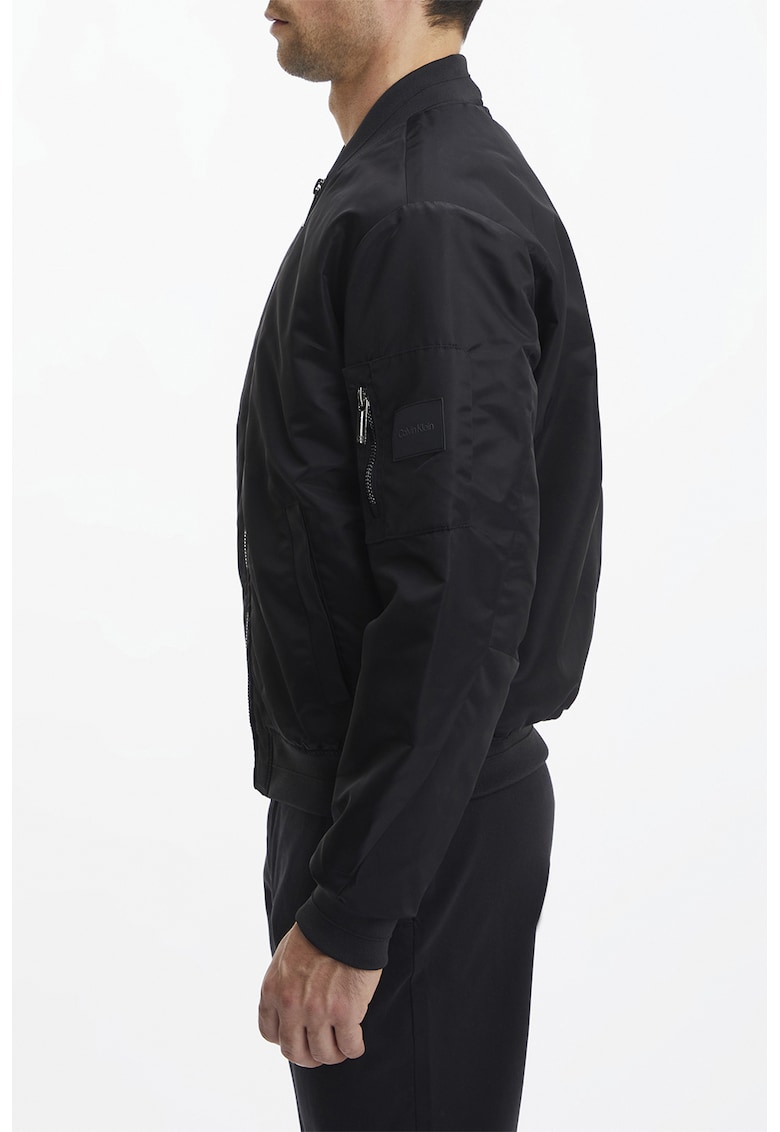 Jacheta bomber uni cu fermoar - Negru