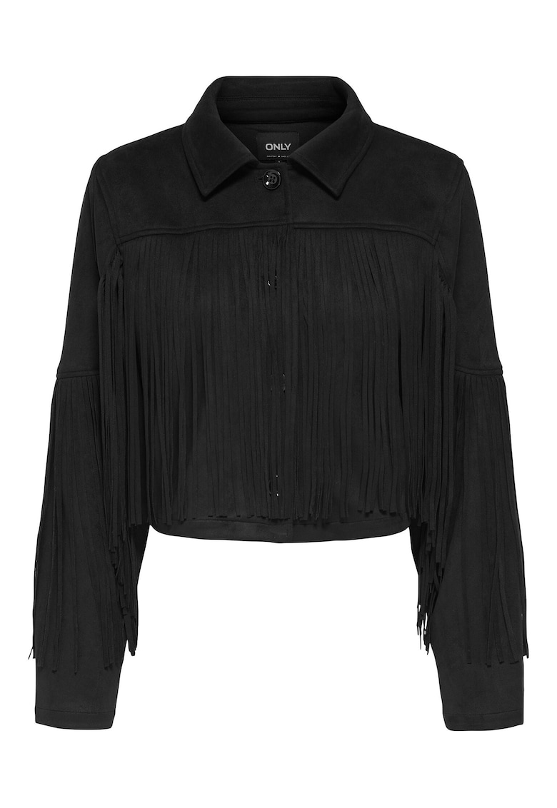 Geaca din imitatie de piele dama  negru