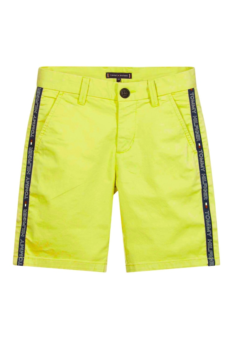 Pantaloni scurti  verde neon cu dungi pentru baieti - 128