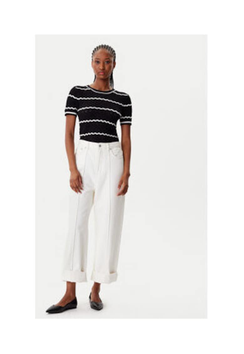 Tricou dama  viscoza - negru/alb -