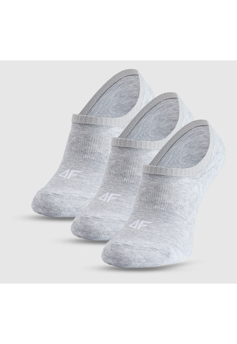 Sosete Talpici Barbati  Sportstyle - 3 Perechi - No-Show - Gri Deschis - Marimi 39 - Confort si Durabilitate - 66% Bumbac