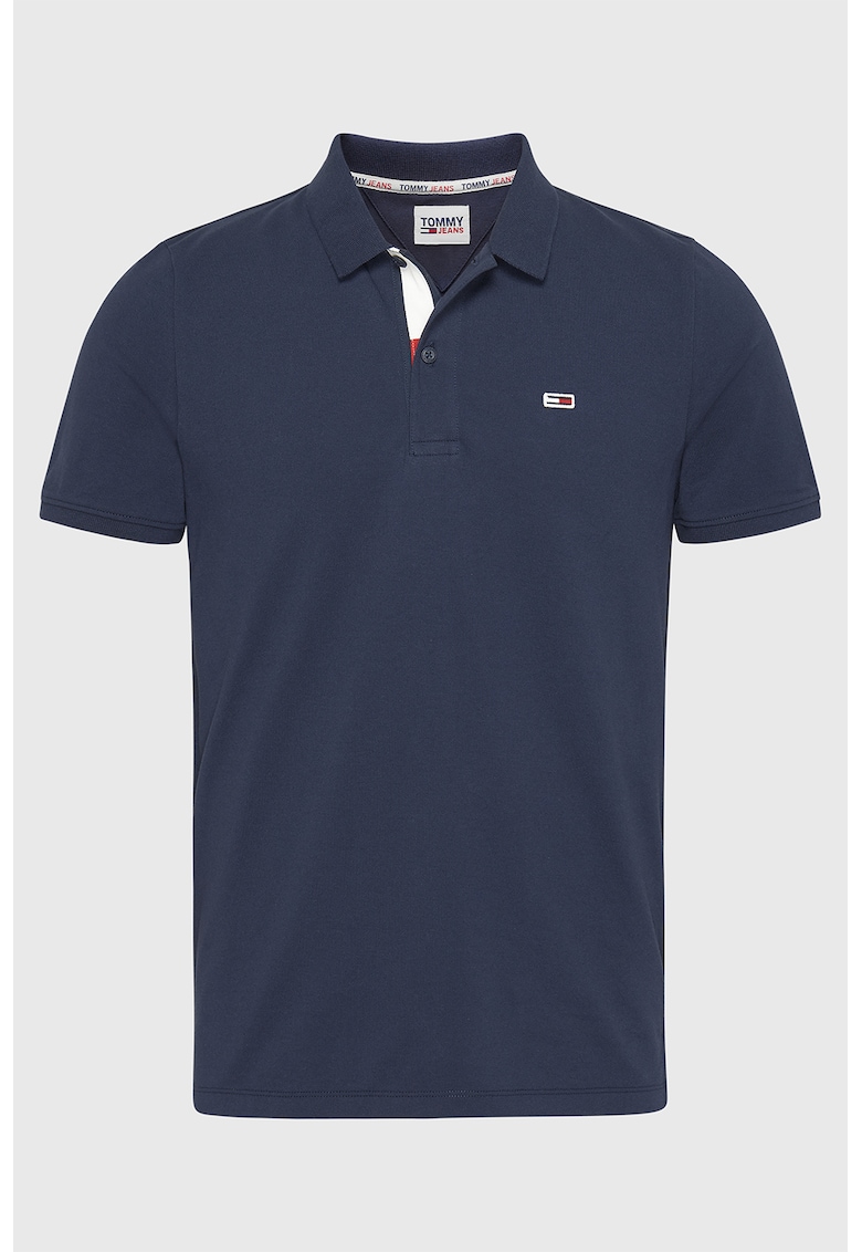 Tricou polo de bumbac organic cu logo - Bleumarin