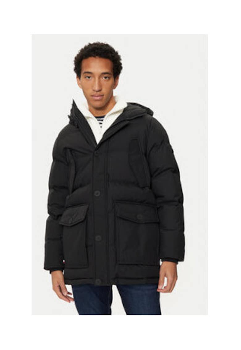 Geaca de iarna barbati -  neagra - 100% nailon reciclat -