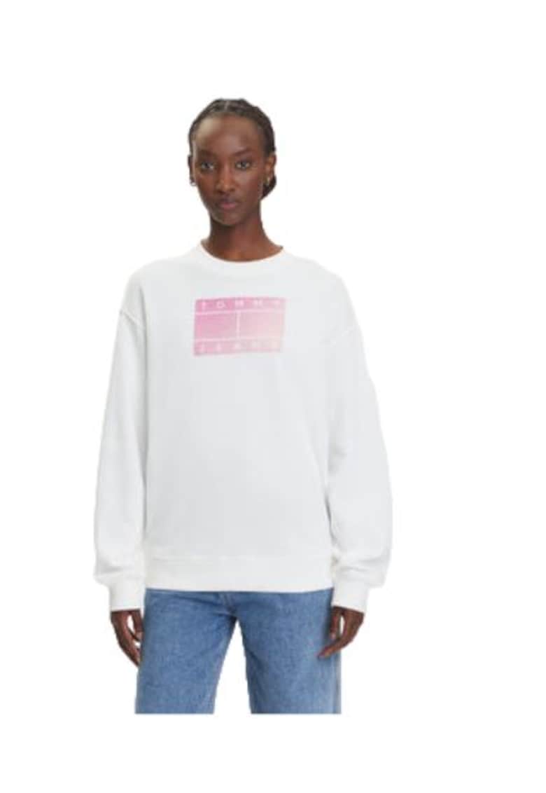 Bluza dama -  bumbac - alb/roz -