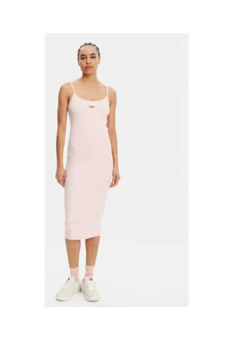 Rochie de vara Dama -  roz - bumbac-elastan