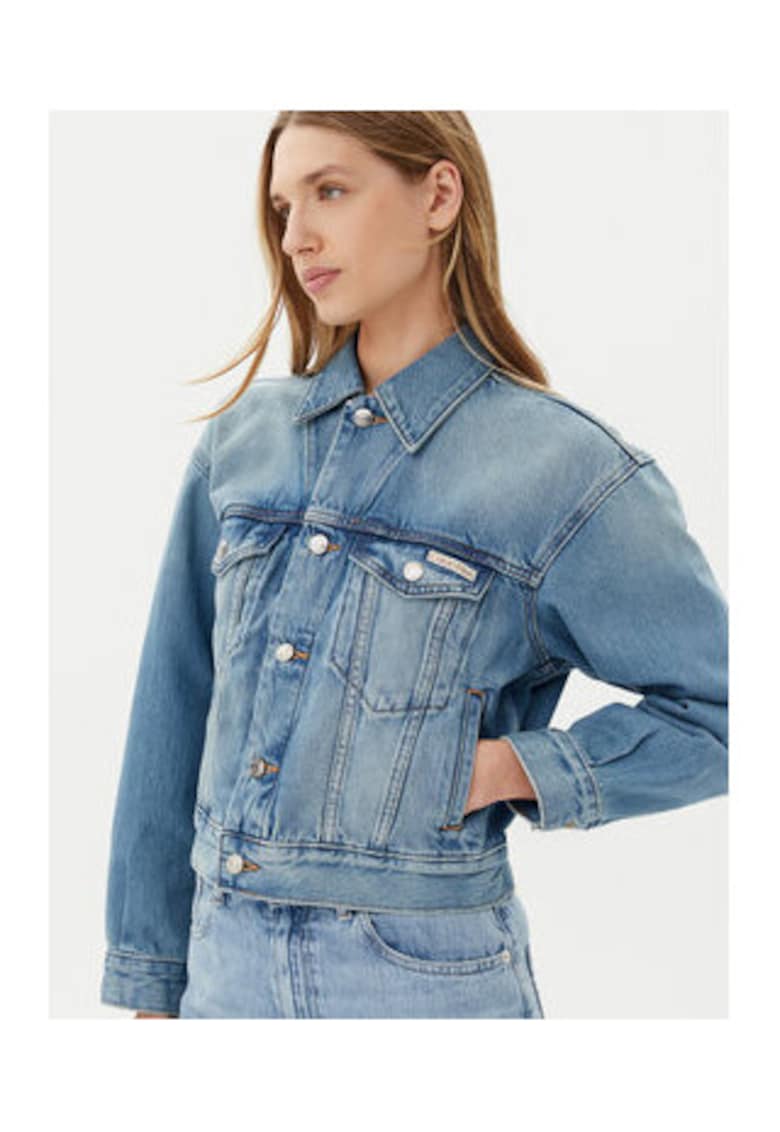 Oferte la Jacheta denim dama -  Albastru - 100% bumbac -
