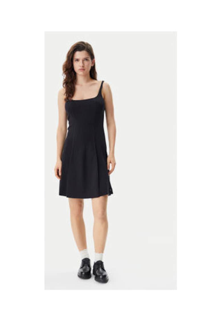 Rochie de zi Dama -  Negru - 80% bumbac - 17% poliamida - 3% elastan -