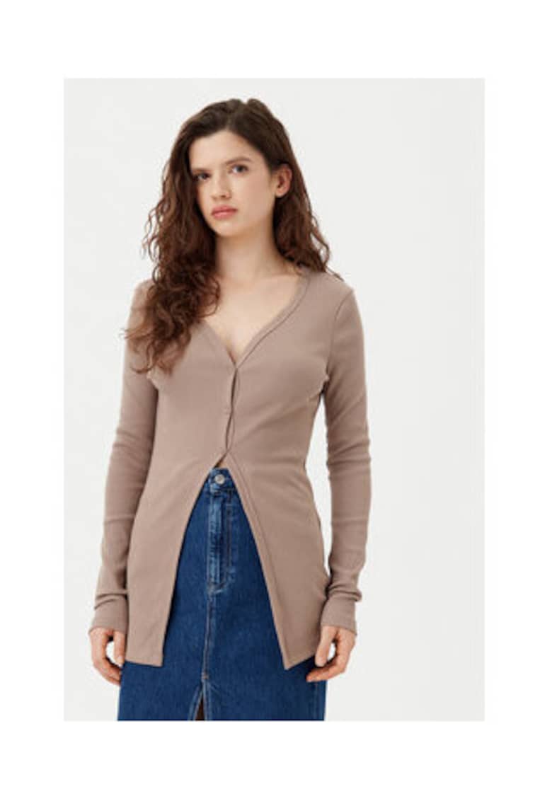 Oferte la Cardigan dama -  bej - bumbac/elastan -