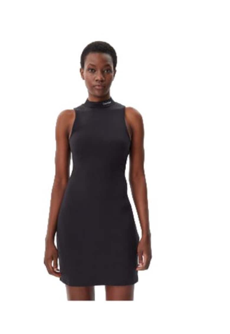 Rochie casual  material sintetic - Negru