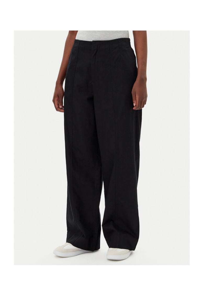 Pantaloni dama -  negru - bumbac/in -
