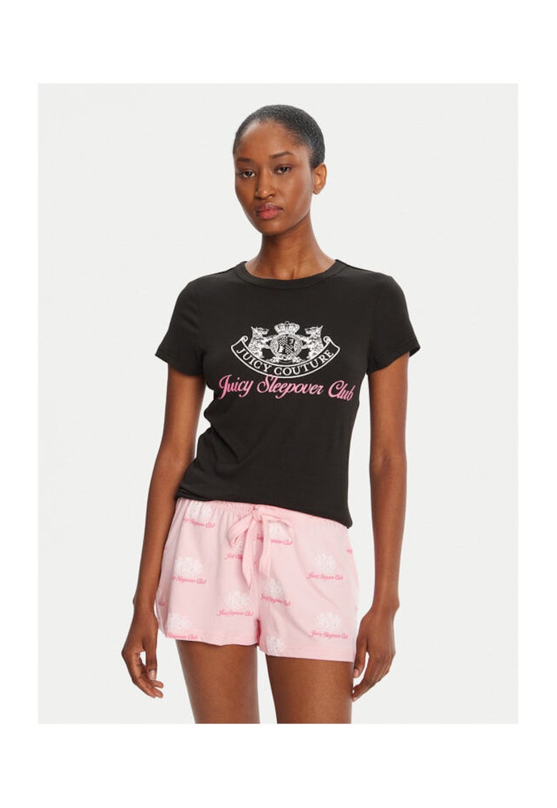 Oferte la Pijamale pentru dama -  poliester/elastan - negru/roz