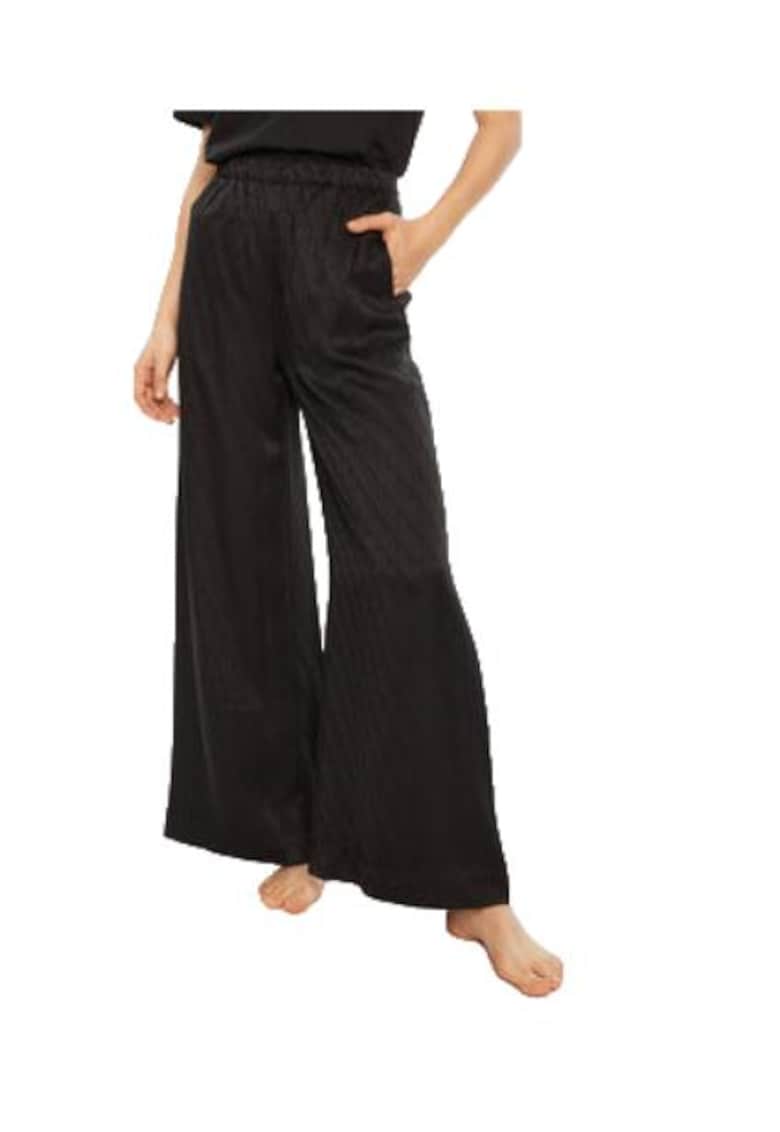 Oferte la Pantaloni de pijama pentru dama -  poliester - negru