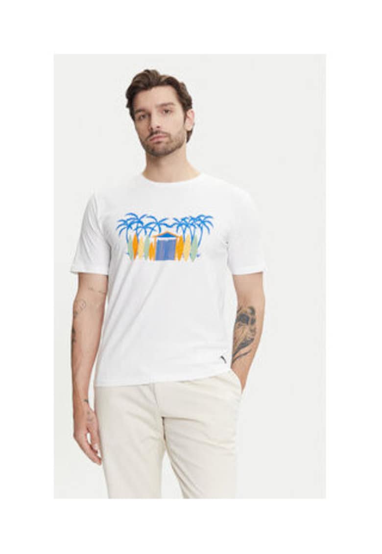 Oferte la Tricou Barbati -  Alb - 95% bumbac - 5% elastan -