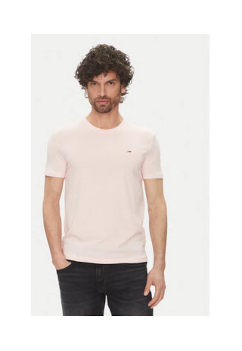 Tricou barbati -  roz - bumbac si poliester -