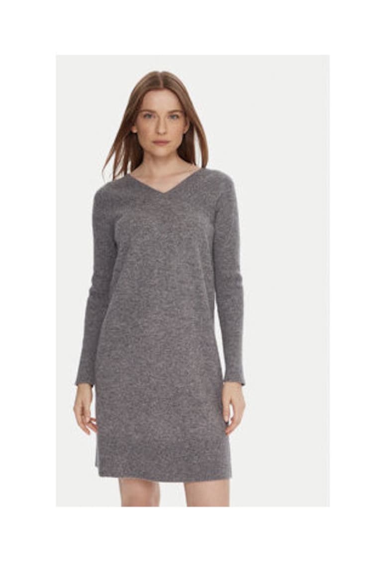 Rochie tricotata -  gri - 80% lana - 20% poliamida - Gri