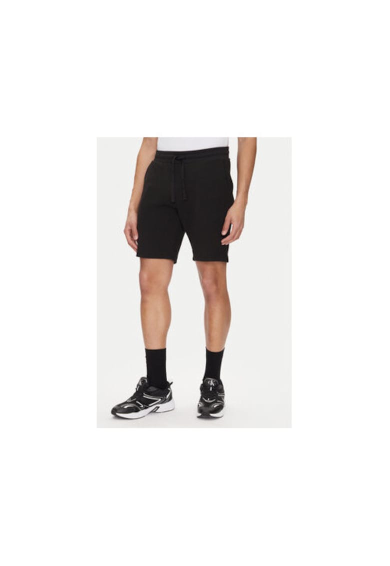 Pantaloni scurti sport barbati -  Negru - bumbac organic/poliester - Negru